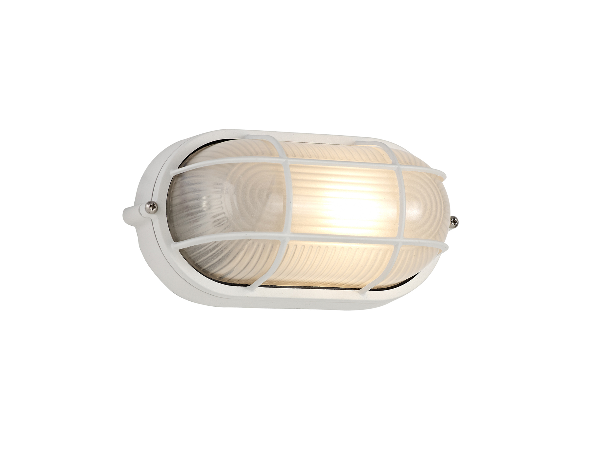 D0479  Avon Oval Wall Lamp 1 Light IP44 Outdoor White